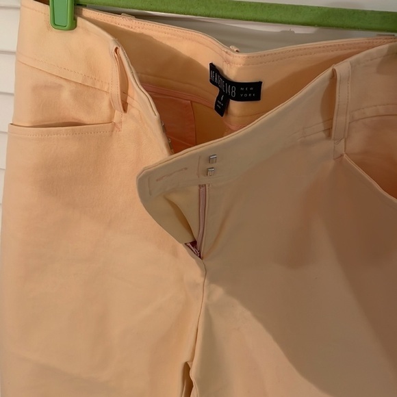 Lafayette 148 New York Bermuda Cantaloupe Melon Color Slit Pocket Shorts - Picture 3 of 10